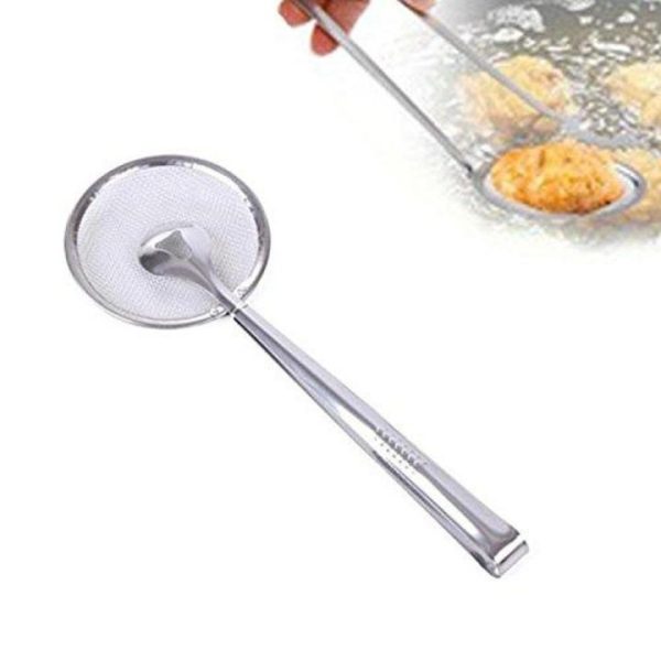 Stainless Steel Frying Tong with Strainer – Available at buyy.pk, your go-to for premium kitchen tools.