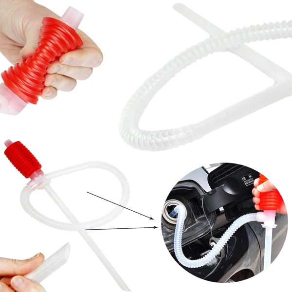 Durable Fuel Transfer Pump with Siphon Hose for Petrol, Diesel, Oil, and Water