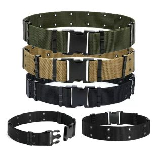 Tactical Web Belt – Military-Grade Pistol Belt with Adjustable Fit (Green)