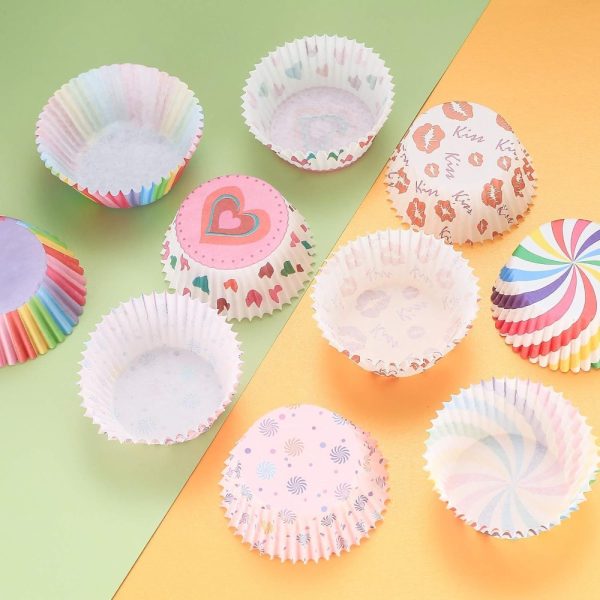 100-Pack Fancy Color Muffin Paper Cups – Greaseproof Assorted & Single Color Cupcake Liners for Baking - Image 3