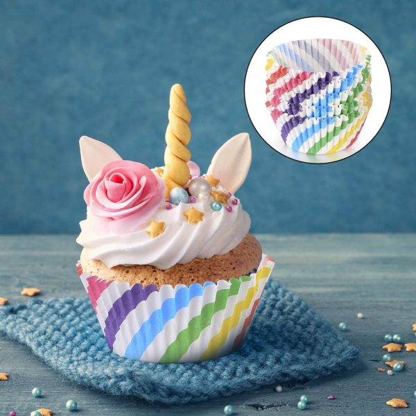 100-Pack Fancy Color Muffin Paper Cups – Greaseproof Assorted & Single Color Cupcake Liners for Baking - Image 5