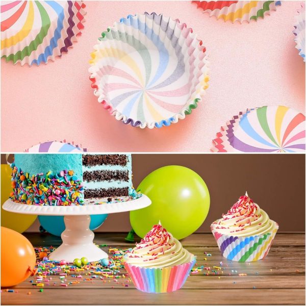 100-Pack Fancy Color Muffin Paper Cups – Greaseproof Assorted & Single Color Cupcake Liners for Baking - Image 6