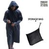 Durable blue raincoat designed for camping and rainy days