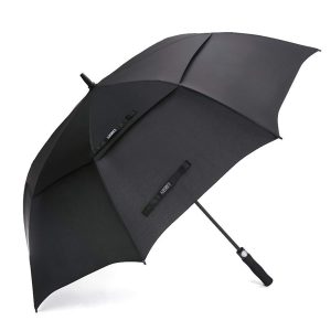 Portable Golf Umbrella – Large Oversize, Double Canopy, Windproof & Waterproof, Automatic Open for Men & Women Black