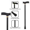 Black walking cane for old man with comfortable grip