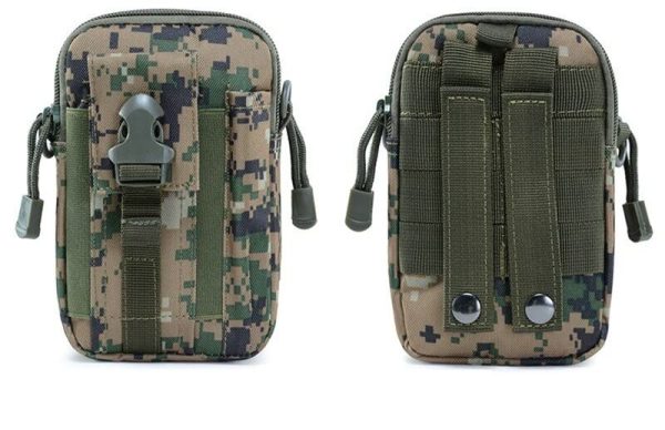 Military MOLLE pouch with heavy-duty zipper pulls
