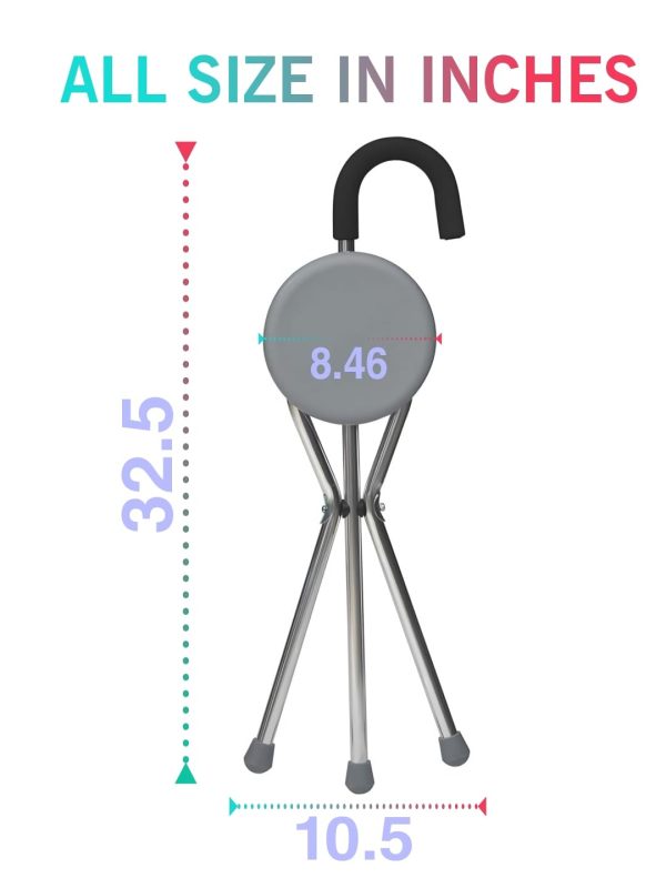 4-in-1 Premium Walking Stick – Anti-Shock, Tri-Pod Base, U-Handle & Built-in Folding Seat - Image 4