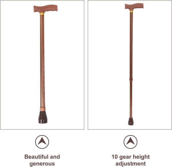 Ergonomic T-grip walking stick for arthritis users