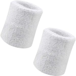 Elastic cotton sports wristbands in black, designed for basketball, football, and running