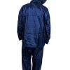 Full-length raincoat with hood and elastic cuffs