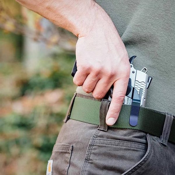 Combat-Ready Military Pistol Belt – Rugged Nylon Web Design (Khaki) - Image 6