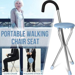 4-in-1 Premium Walking Stick – Anti-Shock, Tri-Pod Base, U-Handle & Built-in Folding Seat