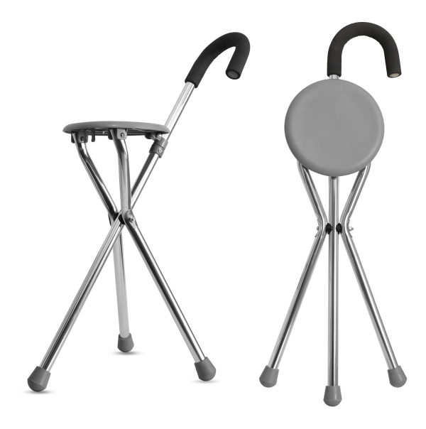 4-in-1 Premium Walking Stick – Anti-Shock, Tri-Pod Base, U-Handle & Built-in Folding Seat - Image 5