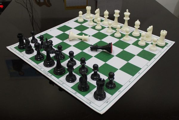 19" X 19" Fide Chess Vinyl Foldable Chess Mat With Solid Plastic Pieces For Tournaments, Professional & Young Chess Players - Green, - Image 3
