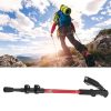 Full-length view of telescopic hiking stick on gravel trail