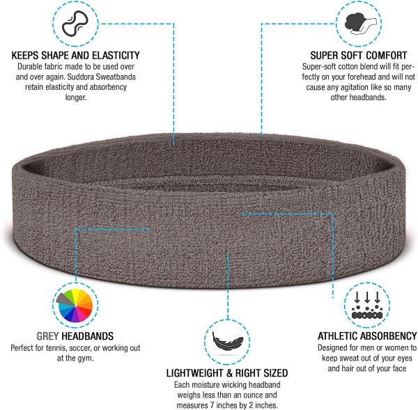 Wide elastic headband worn during yoga session