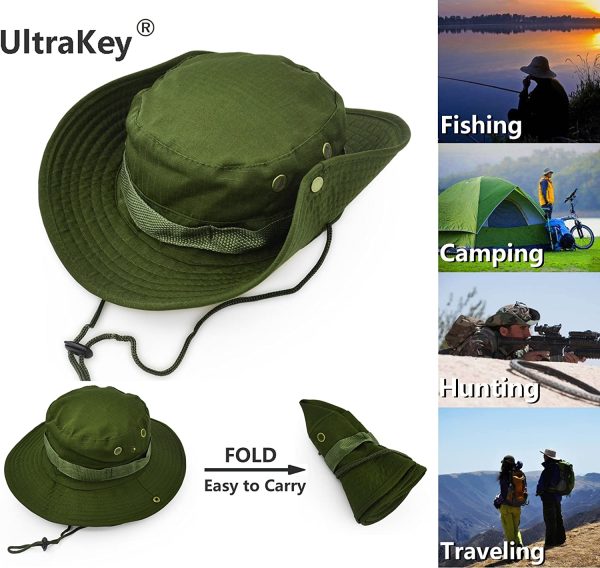 Outdoor Boonie Hat – UV Protection for Hiking & Fishing Green - Image 2