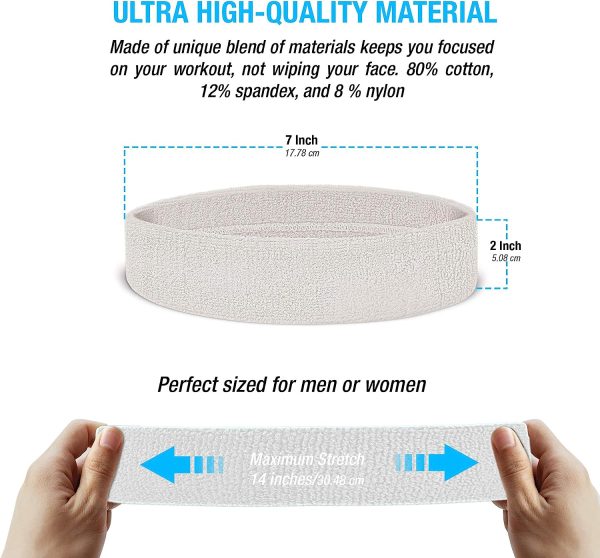 Functional sports gear collection including sweatbands