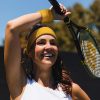 Sports headband laid on yoga mat post-session