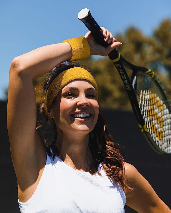 Sports headband laid on yoga mat post-session