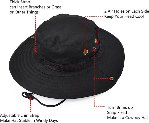 Travel-Ready Bucket Hat – UPF 50+ UV Protection for Outdoors Black - Image 3