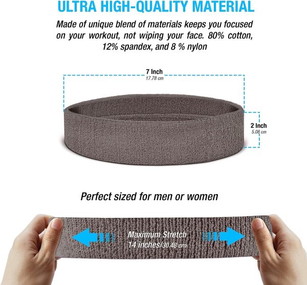 Sweatband for tennis with breathable fabric texture