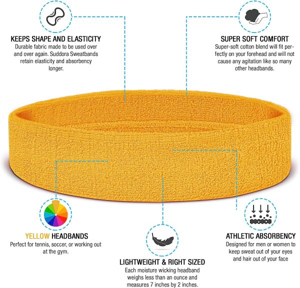 Absorbent gym headband in locker room background