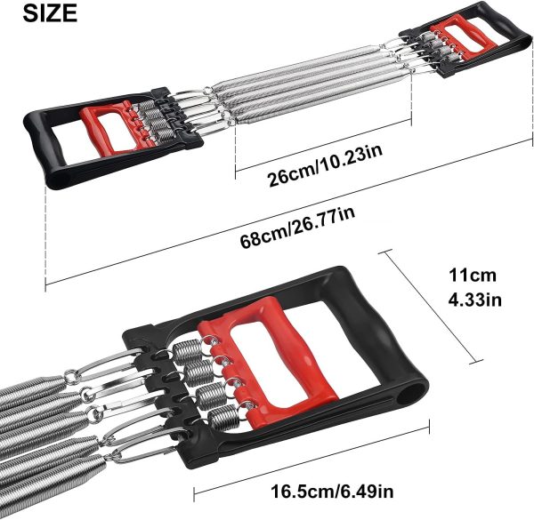 Adjustable 5-Spring Steel Chest Expander | Multi-Functional Home & Gym Fitness Resistance Trainer - Image 3