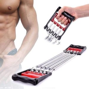 Adjustable 5-Spring Steel Chest Expander | Multi-Functional Home & Gym Fitness Resistance Trainer