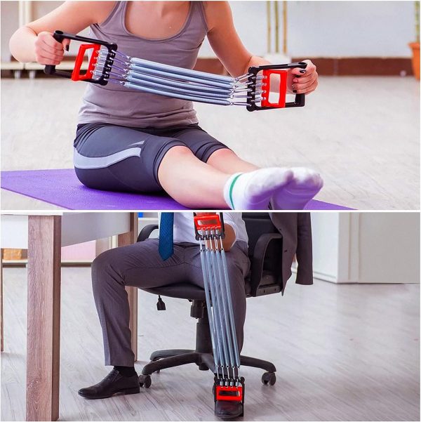 Adjustable 5-Spring Steel Chest Expander | Multi-Functional Home & Gym Fitness Resistance Trainer - Image 5