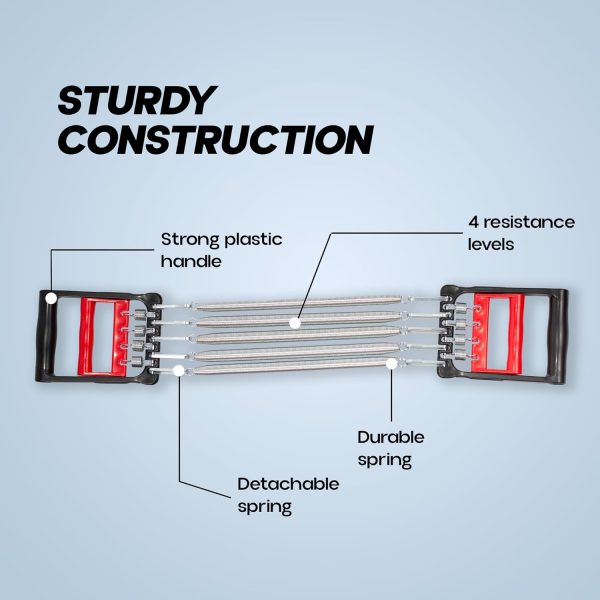 Adjustable 5-Spring Steel Chest Expander | Multi-Functional Home & Gym Fitness Resistance Trainer - Image 7