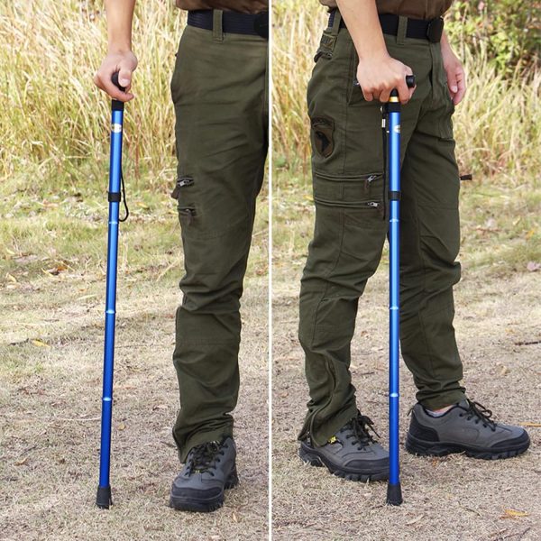 Senior-friendly walking stick displayed in hand