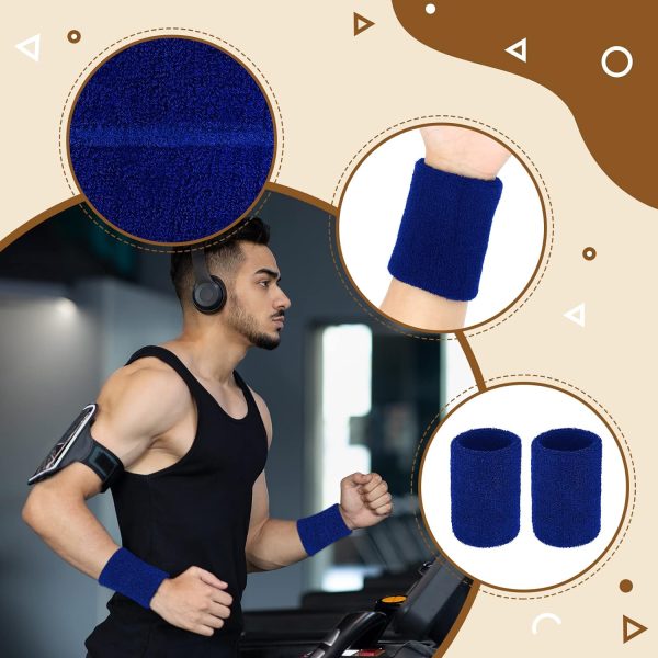 Two-piece black wristband set made of elastic cotton, ideal for sports like basketball and tennis