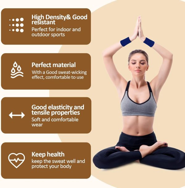 Black cotton wristbands for men and women, moisture-wicking and perfect for intense workouts