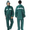 Reflective raincoat and trouser set for outdoor use