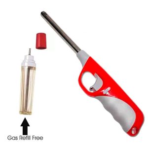 Premium Refillable Gas Lighter with Refillar, Ideal for Candle, Diya & Cooking (Multicolor)