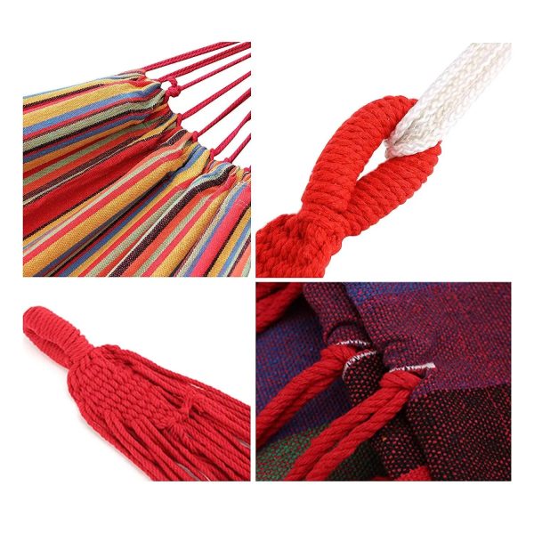 "Compact camping hammock with straps and carry bag"