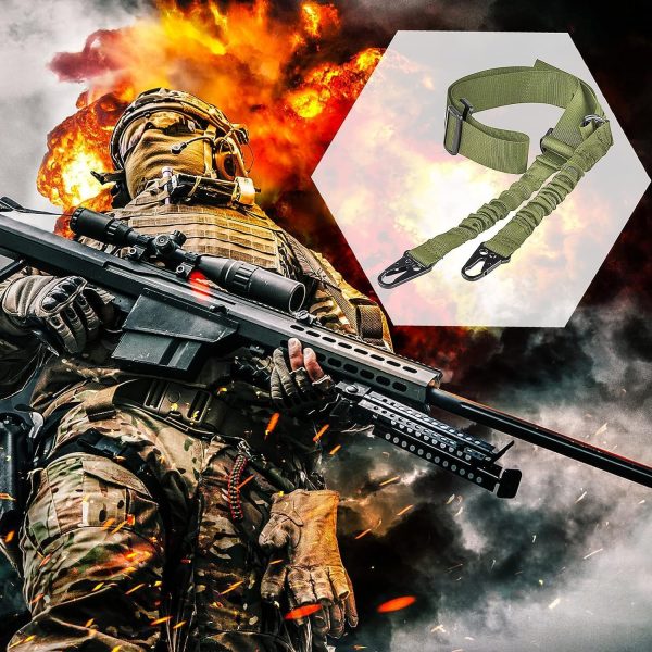 Premium 2-Point Tactical Rifle Sling with Quick Length Adjuster & Heavy-Duty Metal Hooks – Ideal for Airsoft, Shotguns & Hunting Rifles - Image 3