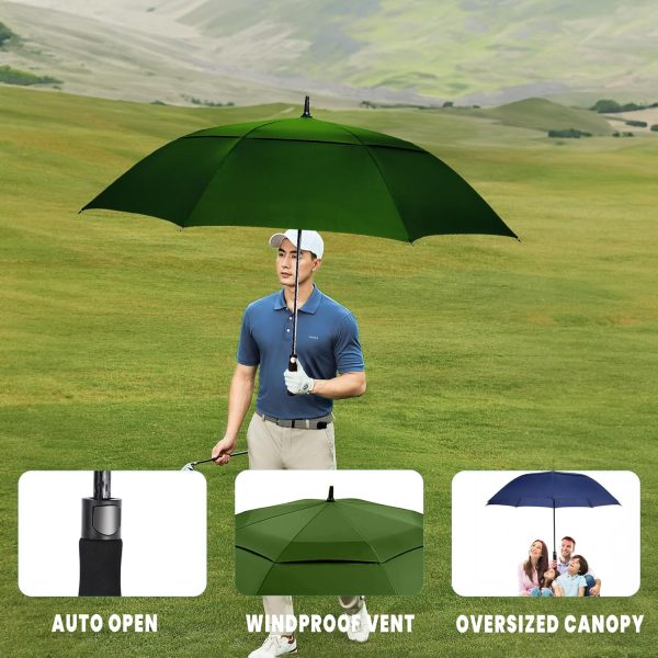 Ultimate Golf Umbrella – XL Double Canopy, Windproof & Waterproof, Auto Open for All-Weather Protection Green - Image 8