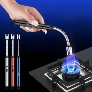 Electric USB Rechargeable Gas Lighter – Windproof, Long Flexible Neck | Ideal for Kitchen, BBQ, Grill & Camping