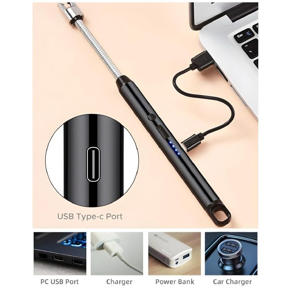 Electric USB Rechargeable Gas Lighter – Windproof, Long Flexible Neck | Ideal for Kitchen, BBQ, Grill & Camping - Image 3