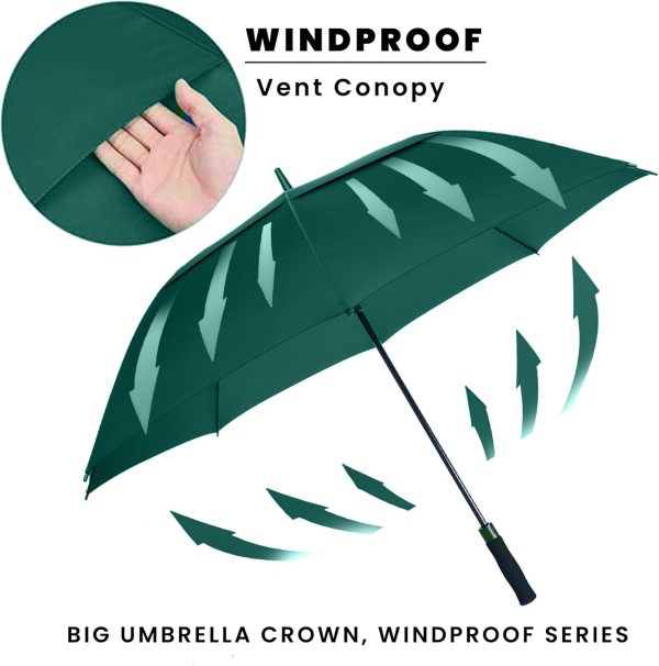 Ultimate Golf Umbrella – XL Double Canopy, Windproof & Waterproof, Auto Open for All-Weather Protection Green - Image 5