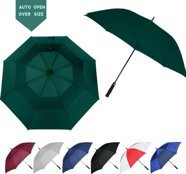 Ultimate Golf Umbrella – XL Double Canopy, Windproof & Waterproof, Auto Open for All-Weather Protection Green - Image 4