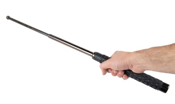 Expandable steel baton used in law enforcement and security applications