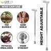 Adjustable height walking stick for elderly