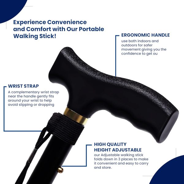 Lightweight collapsible walking stick for elderly use