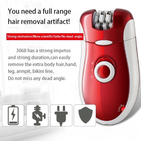 3-in-1 Portable Ladies Epilator & Shaver – Painless Hair Remover for Women (Model-3068) - Image 4
