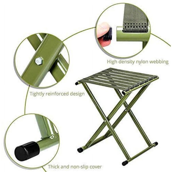 Heavy-Duty Folding Camping Stool – Portable, Compact Outdoor Chair | Supports Up to 600 lbs for Hiking, Fishing, Gardening & Beach - Image 3
