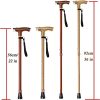 Wooden cane with lamp for old man mobility support