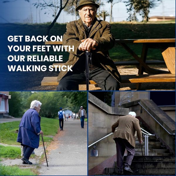 Folding cane with ergonomic handle for outdoor walking